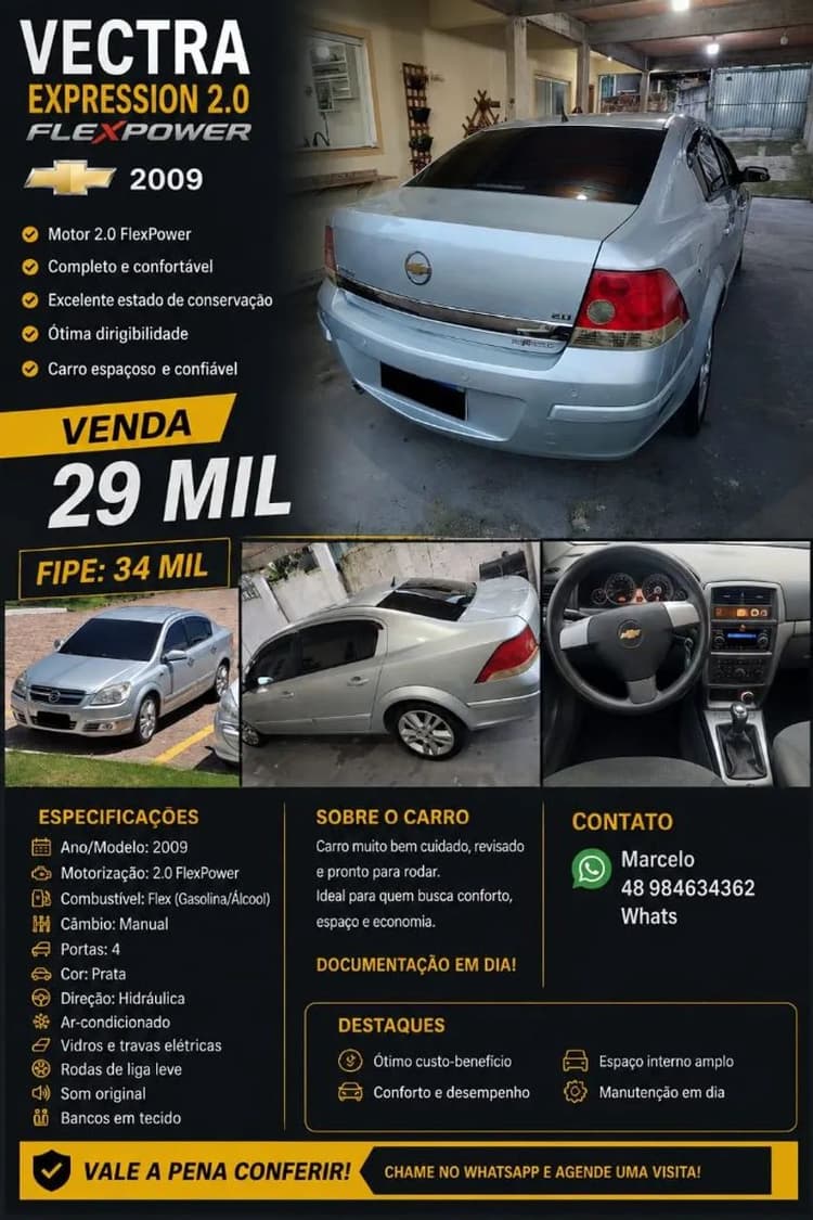 Chevrolet Vectra Expression 2.0 MPFI Flexpower MEC 2009