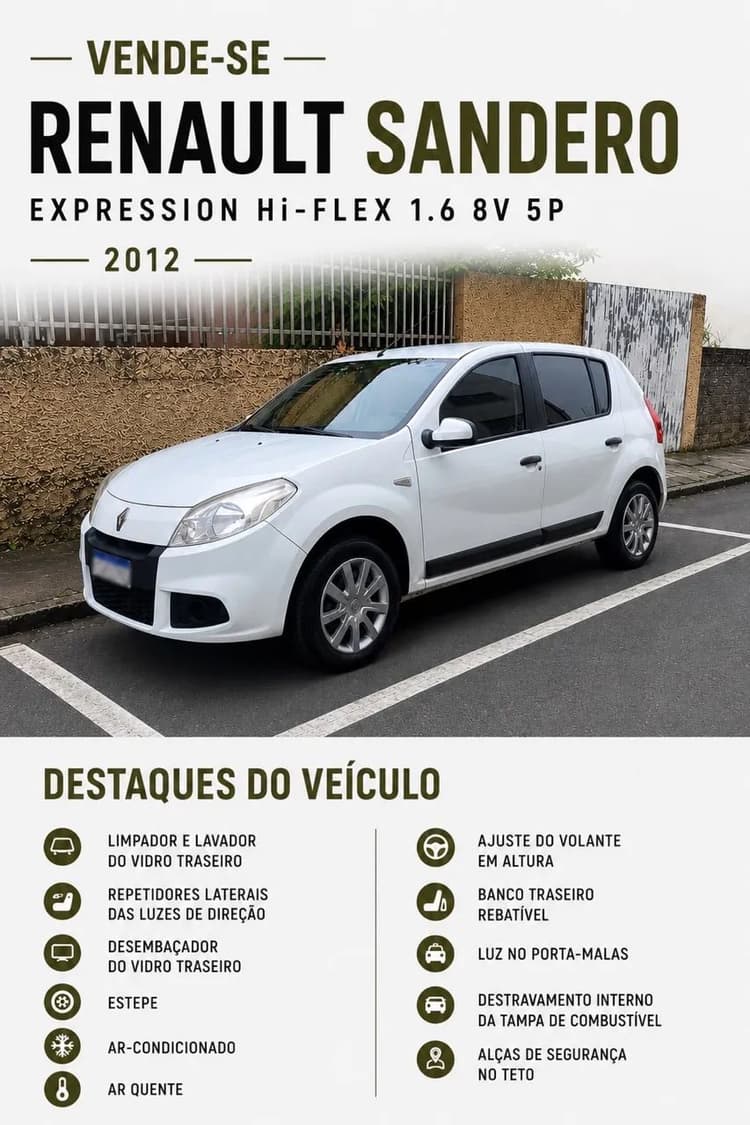 Renault Sandero Expression Hi-flex 1.6 8V 5P 2012