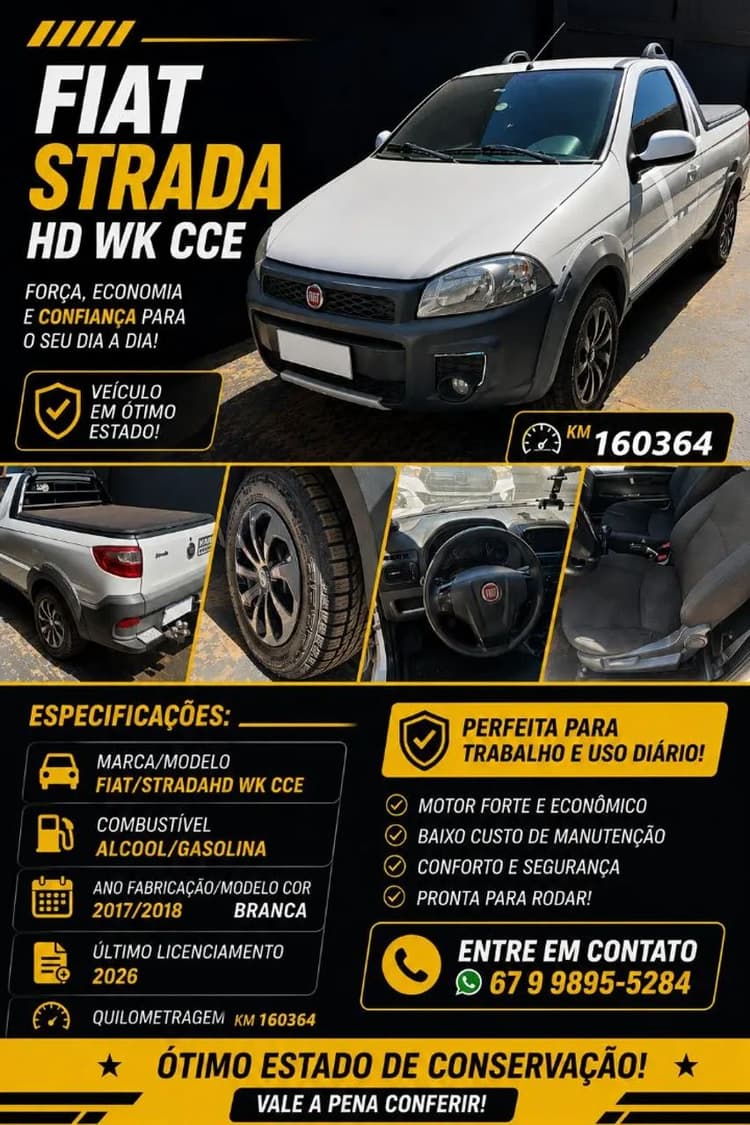 Fiat Strada Working Hard 1.4 Fire Flex 8V CS 2018