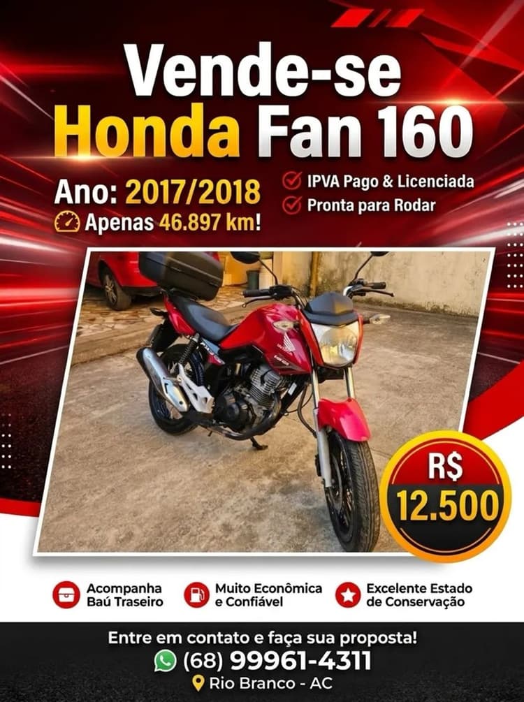 Fan 160 abaixo da Tabela Fipe 