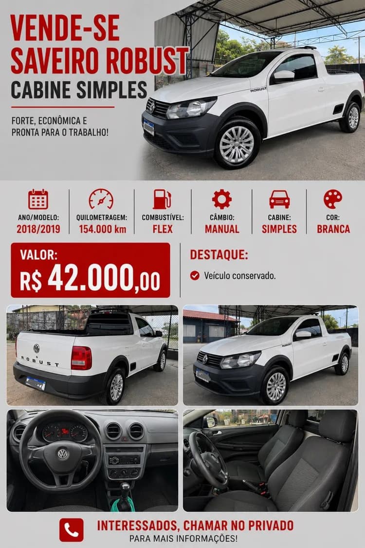 Volkswagen Saveiro Robust 1.6 Total Flex 8V 2019