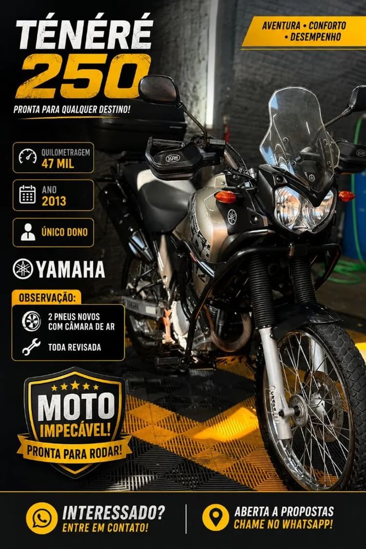 Ténéré 250 moto única 