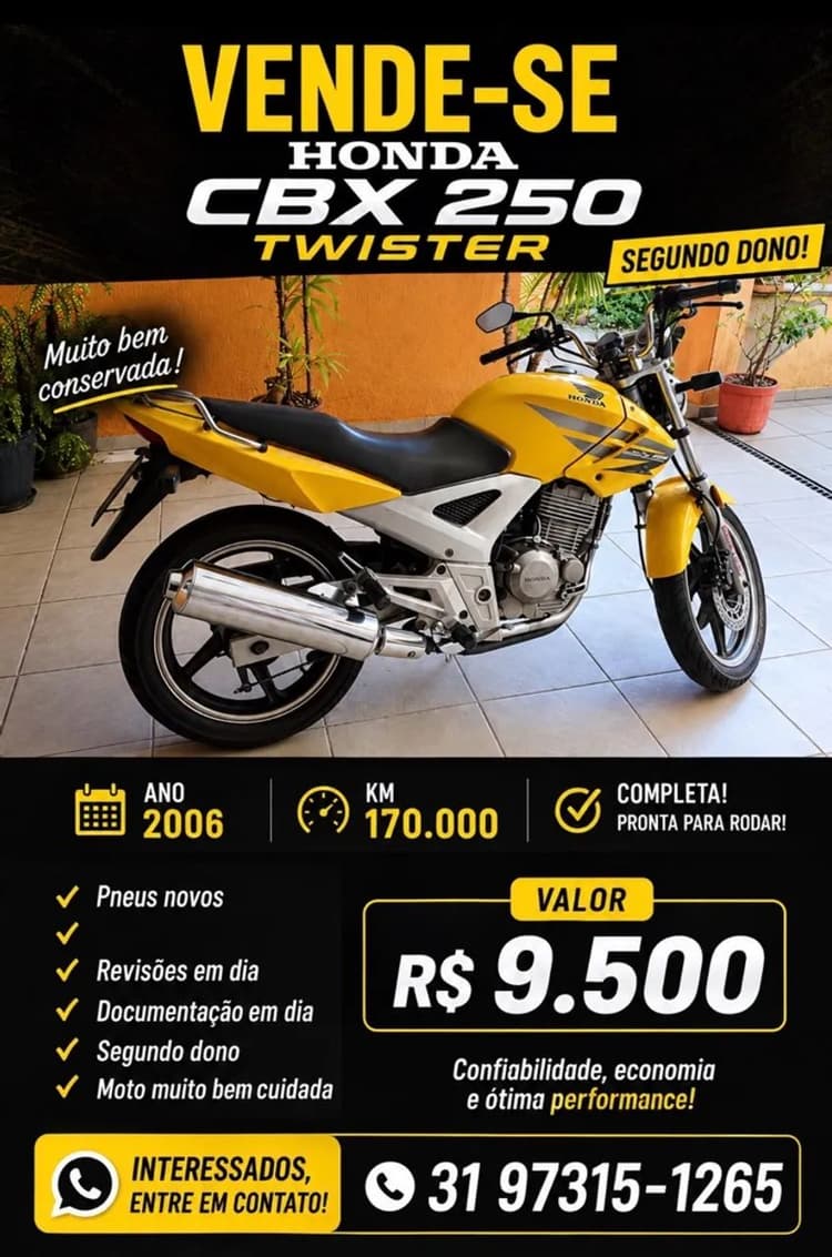 Moto nova para pessoas exigentes 