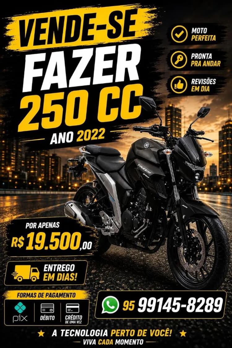 Vendo moto fazer 250 CC