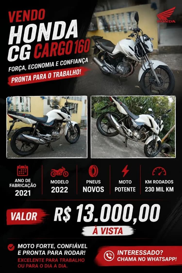 VENDO MOTO CG CARGO 160