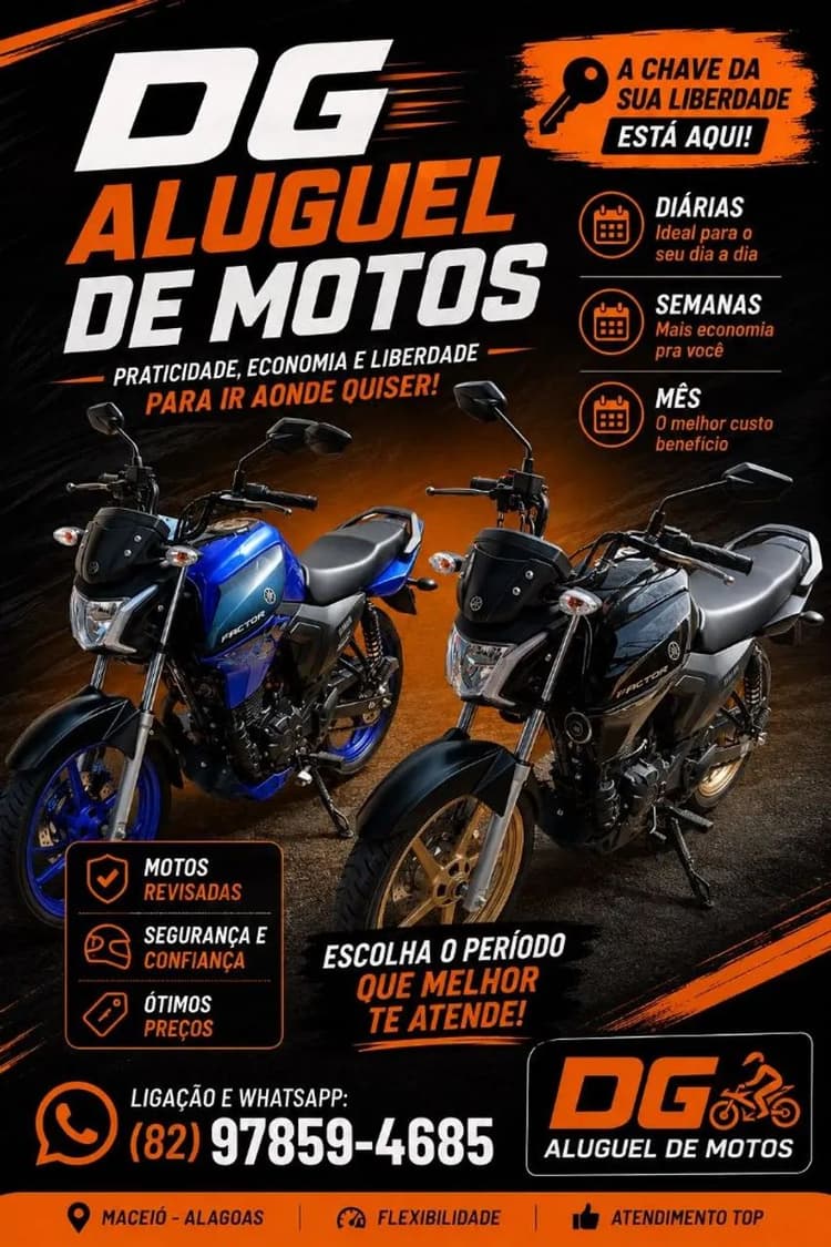 Aluguel de Motos Zero Km