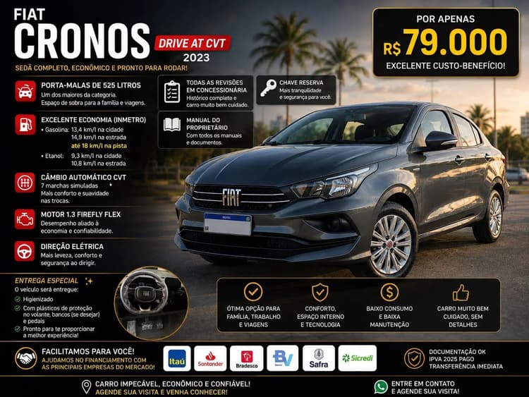 Fiat Cronos Drive 1.3 8V Flex Aut. 2023