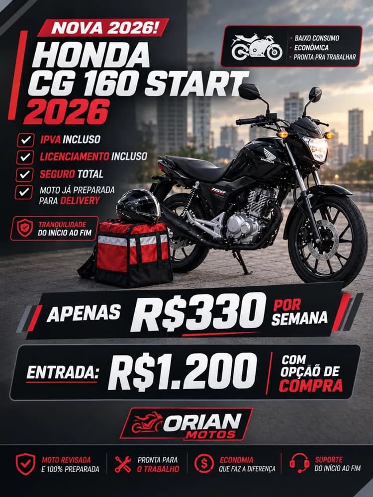 Honda Start 2026  LOCAÇÃO COM INTENÇÃO DE COMPRA 