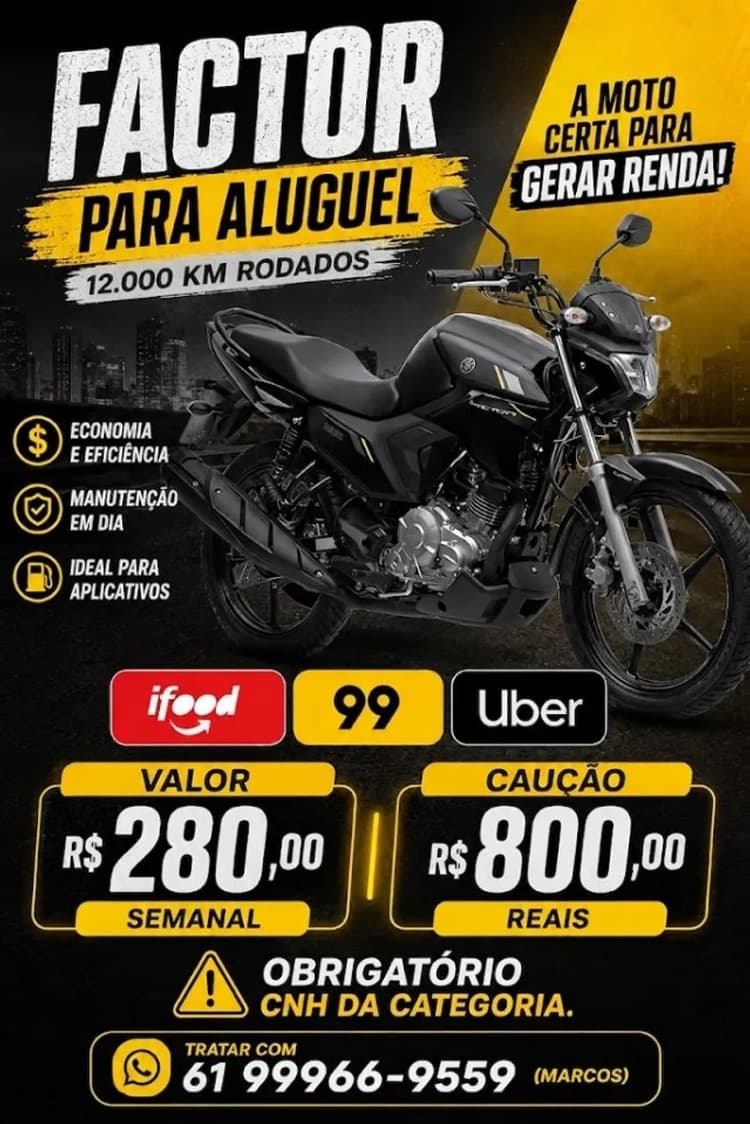 MOTO ALUGUEL FACTOR 150