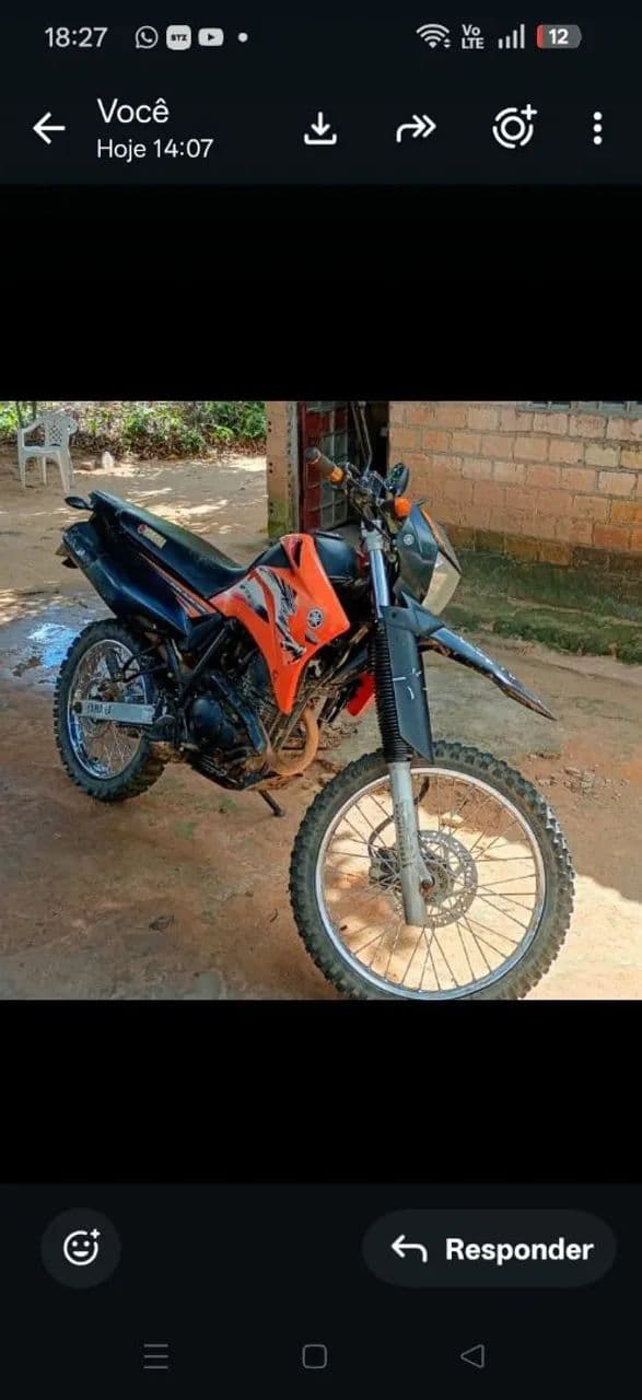Lander 250 cc,cor laranja