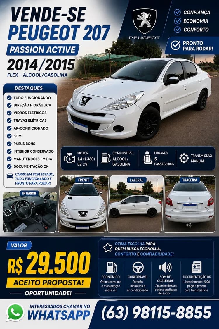 Peugeot 207 Active 1.4 Flex 8V 5P 2015