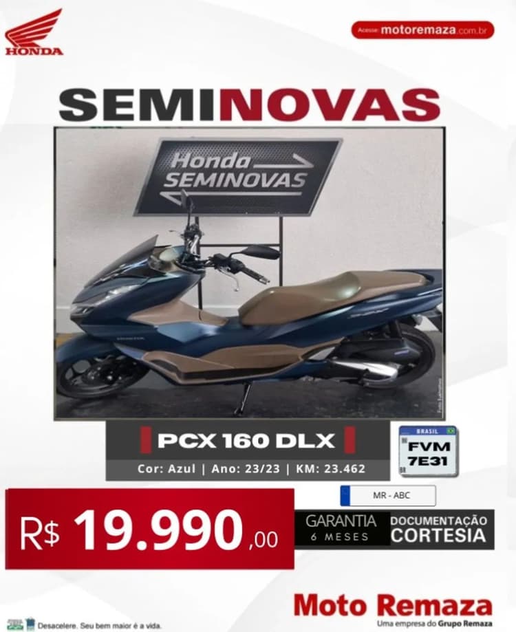 PCX 160 DLX 2023 ( TRANSF GRÁTIS )