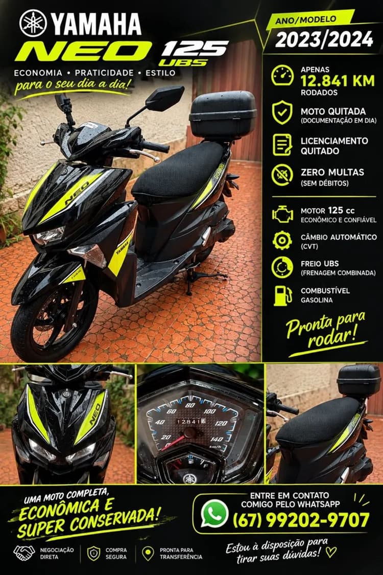 NEO 125Cc AUTOMÁTICA / moto já quitada!