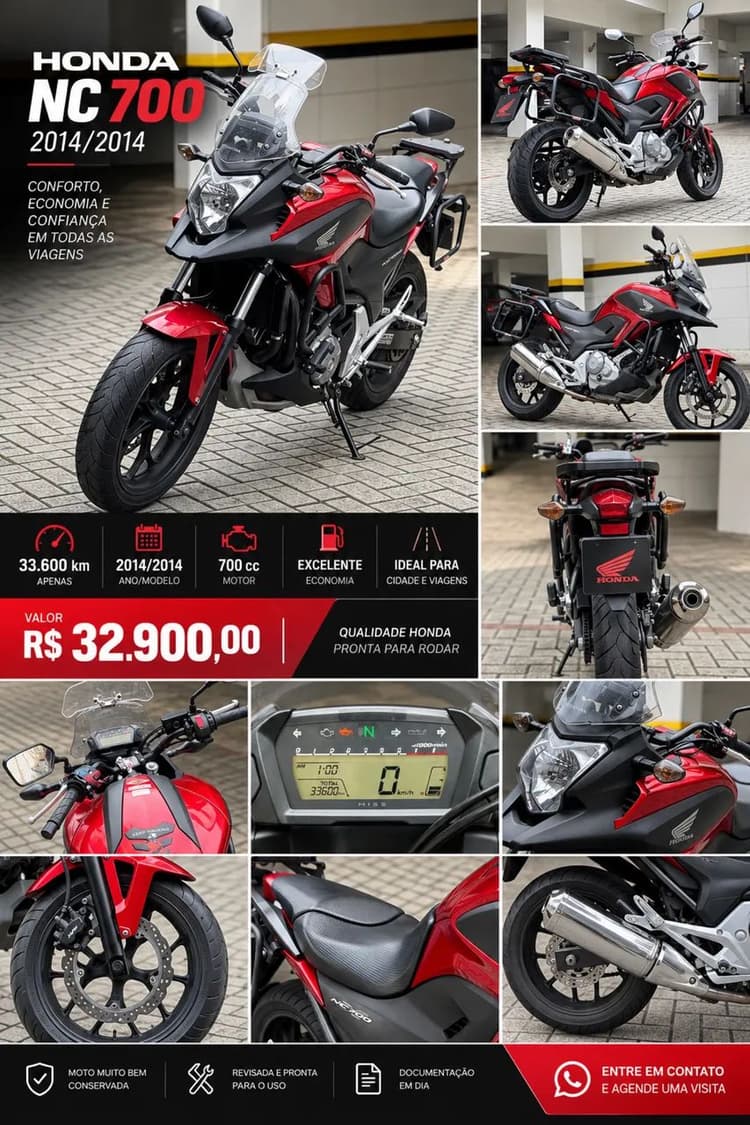 Honda NC 700 com apenas 33.600km