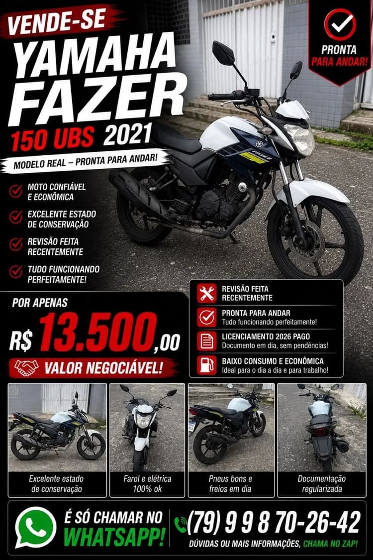 fazer 2021/ 150 cilindradas