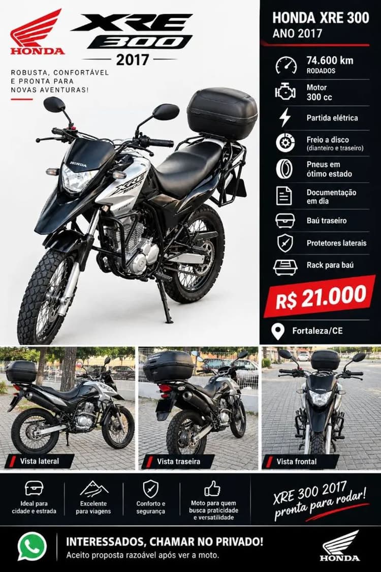 HONDA XRE 300 2017