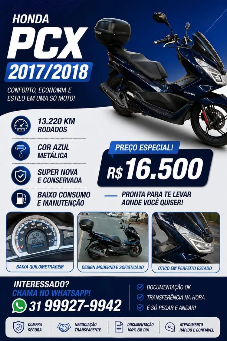 Vendo pcx 2017  impecável 