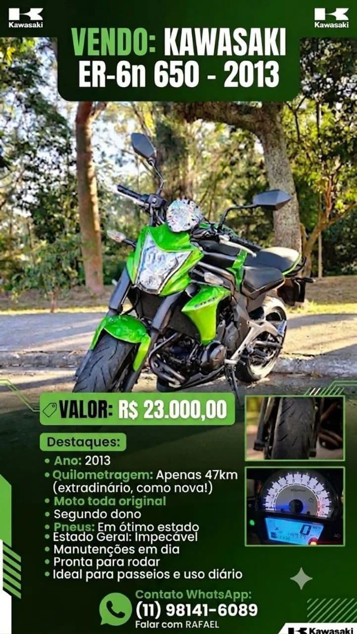 Kawasaki er6n 2013 