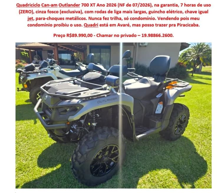 Quadriciclo zero outlander 700xt