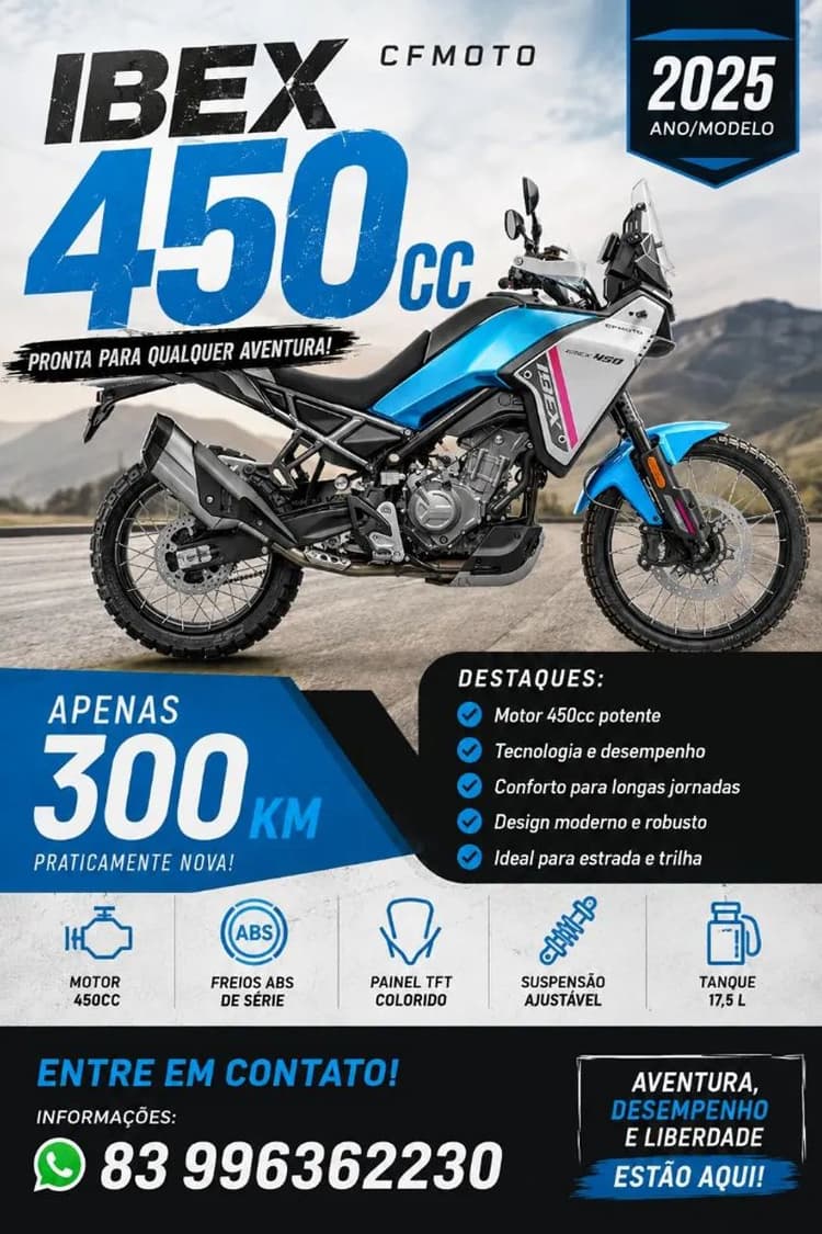 Vendo Ibex 450cc com 2026 zeroooo