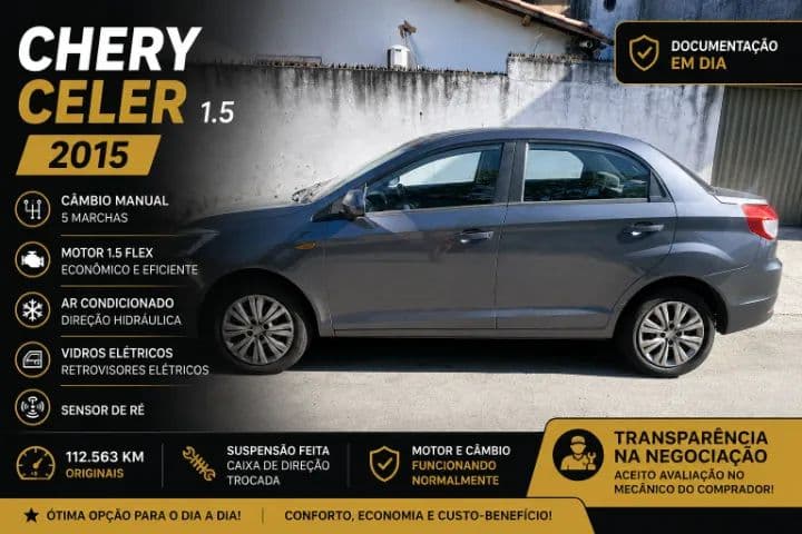 Chery Celer Sedan 1.5 16V Flex 5P 2015