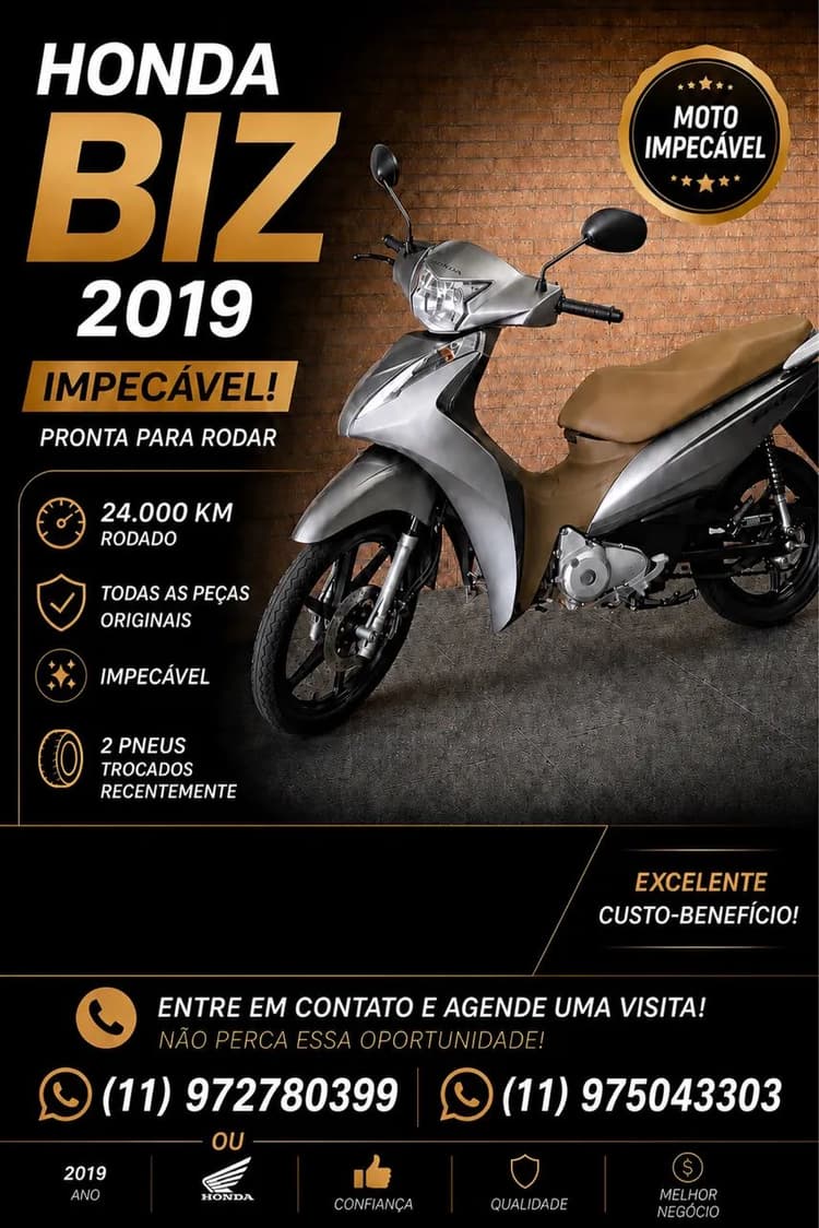 Honda/Biz 125cc 2019 Completa 
