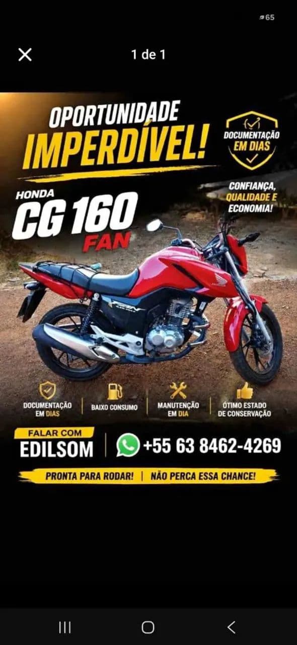 Vendo mato cg fan 160 