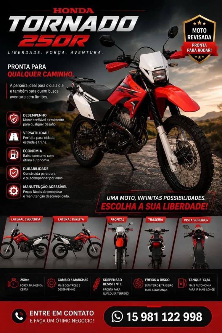 Honda XR 250 Tornado Impecável (toda revisada) Honda Tornado XR 250 XR250
