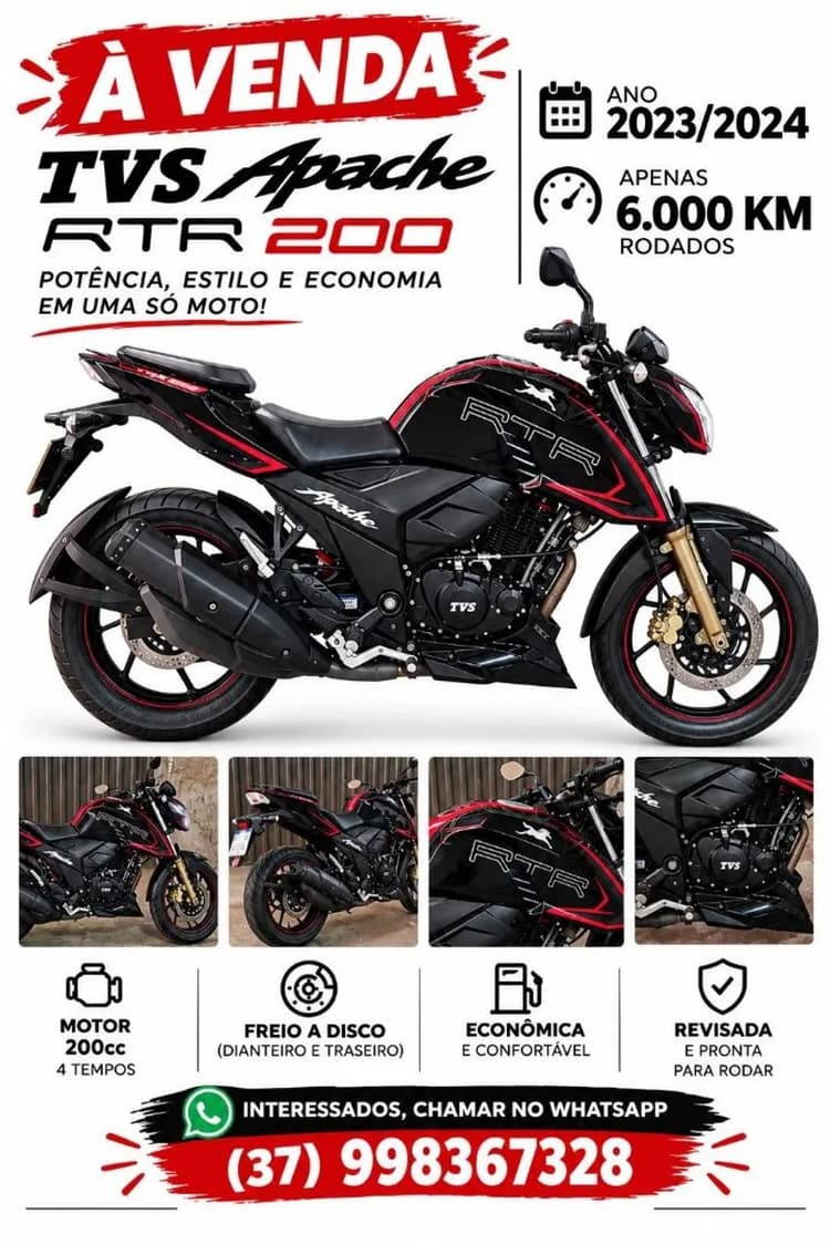 Rtr 200cc Semi NOVA