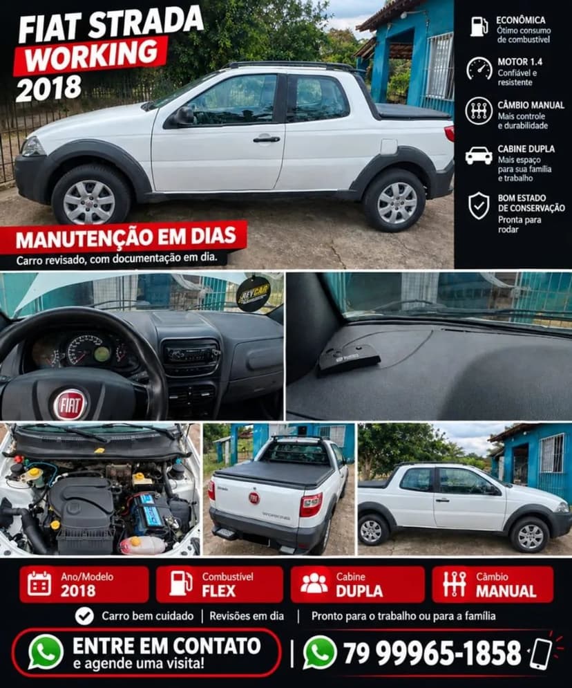 Fiat Strada Working Hard 1.4 Fire Flex 8V CD 2018