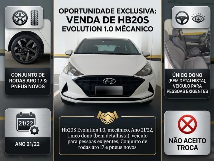 Hyundai HB20S Evolution 1.0 Flex 12V MEC 2022