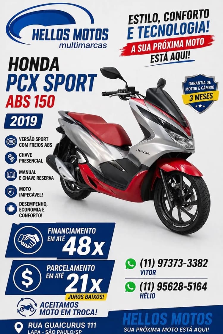 Honda PCX 150 150 cc aceito moto na troca e financia 48x aceito cartão 12x 18x 1.8% am 