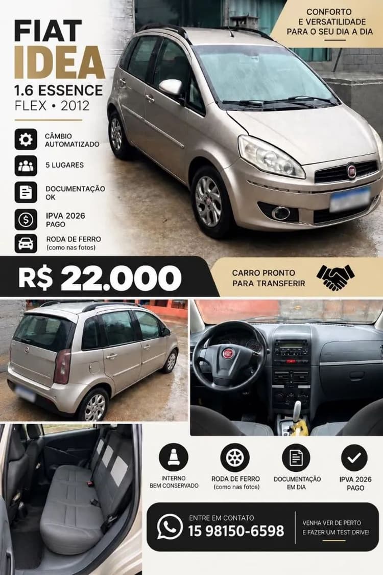 Fiat Idea Essence Dualogic 1.6 Flex 16V 5P 2012