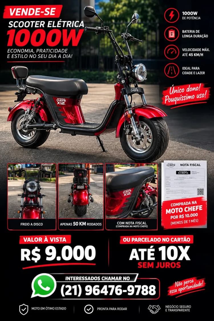 X12 elétrica moto chefe ZERO