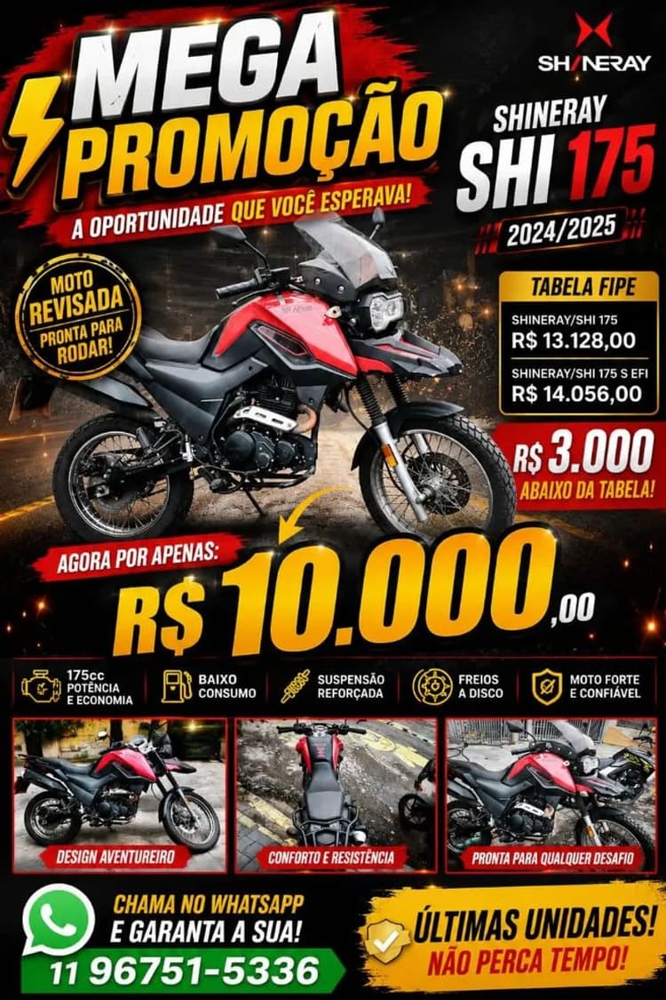Shi 175 barato nova imperdível 