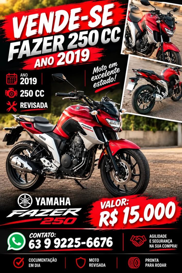 Vende-se Fazer 250 Cc 2019 