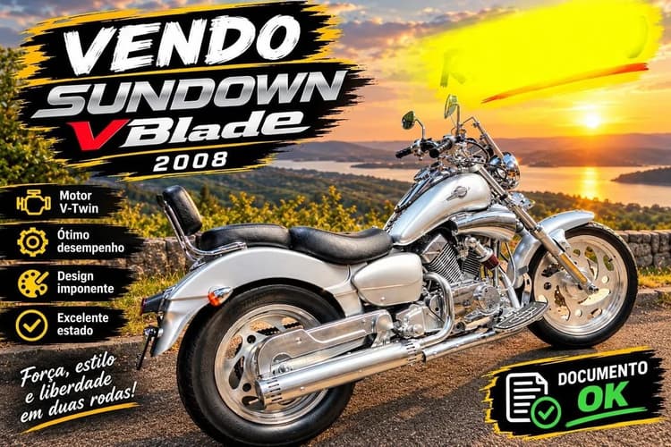 Moto Sundown prata Documento Ok