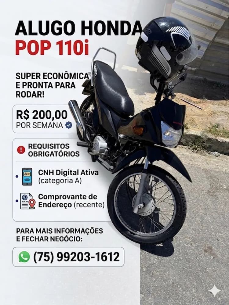 Honda Pop 110 (Aluguel) 