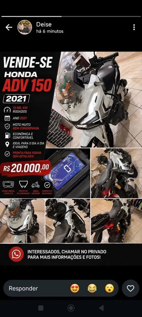ADV 150 Único Dono 