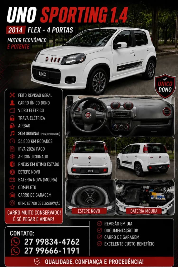 Fiat Uno Sporting 1.4 EVO Fire Flex 8V 4P 2014