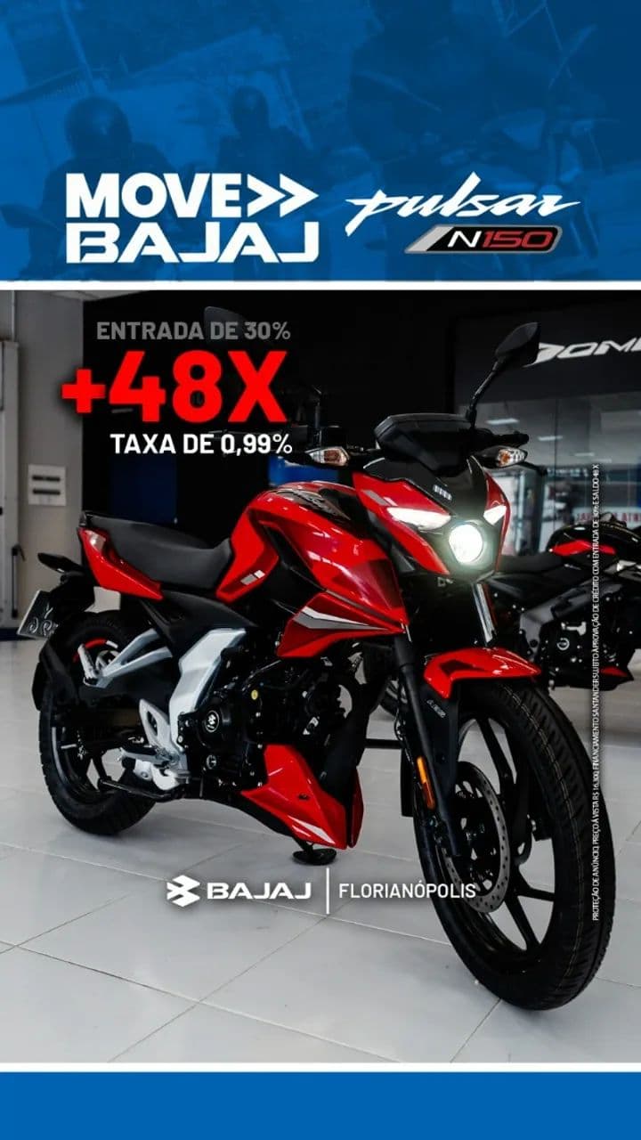 BAJAJ NS150  0KM -MOVE BAJAJ - Taxa de 0,99% a.m. !!  