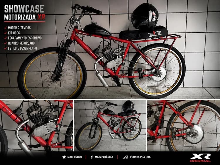     Bicicleta Motorizada 80cc  com capacete 