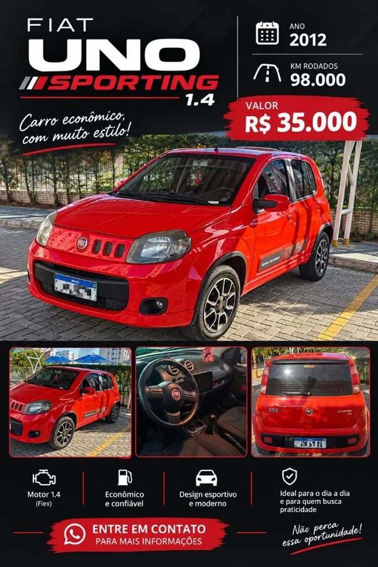 Fiat Uno Sporting 1.4 EVO Fire Flex 8V 4P 2012
