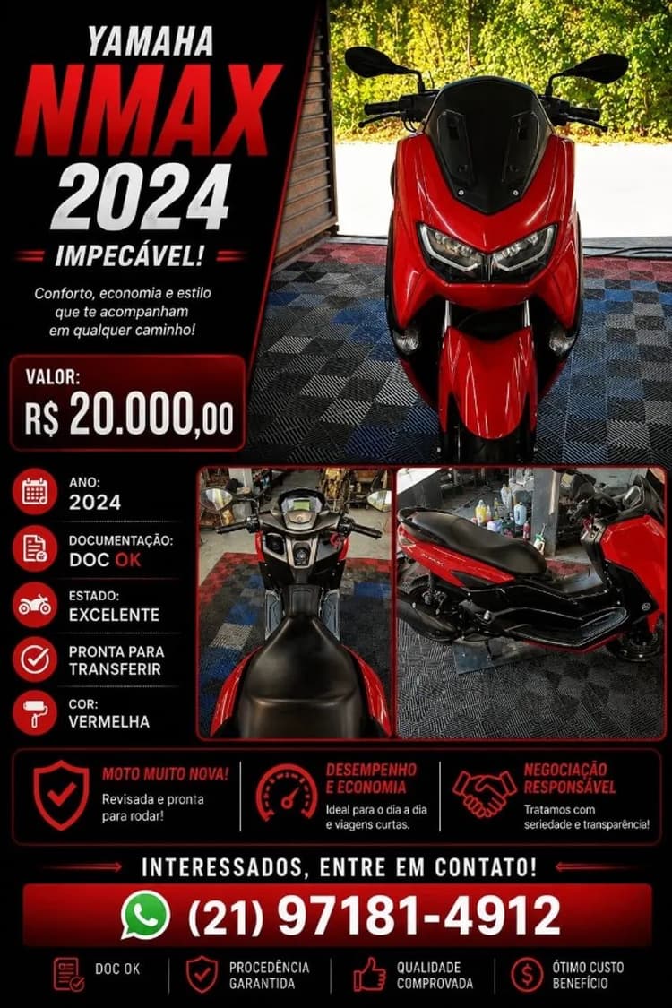 Nmax 2024 nova de garagem