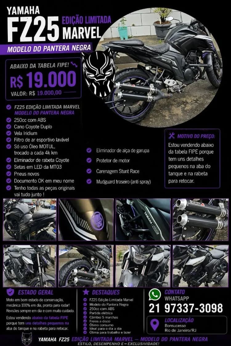 Fazer 25 (Fz25 Pantera Negra)
