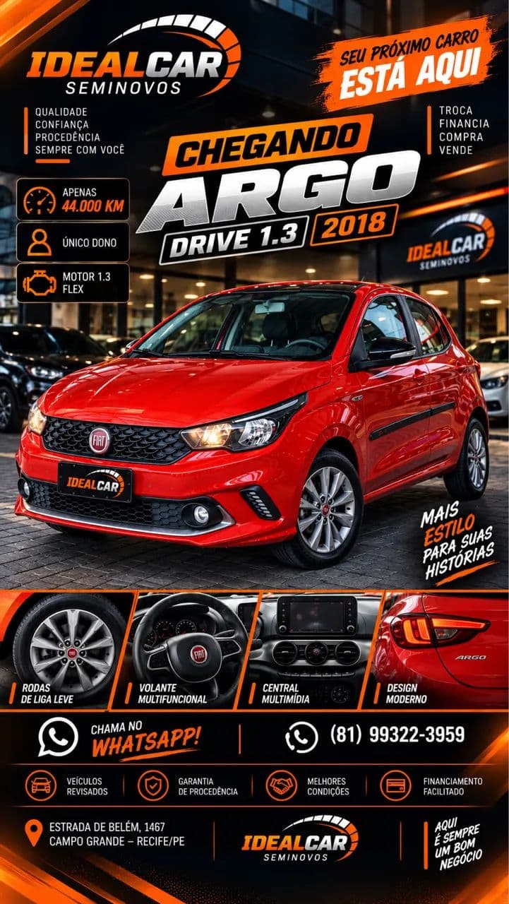 Fiat Argo Drive 1.3 8V Flex 2018