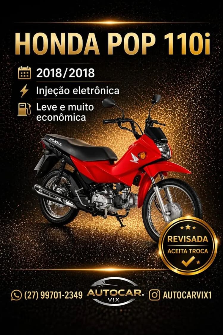 Pop 110i, troca e financia em até 48x 