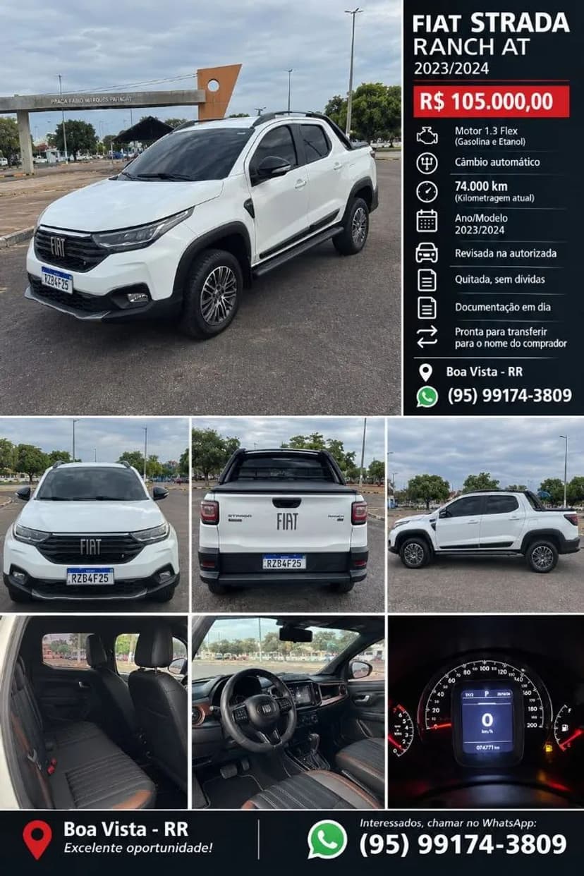 Fiat Strada Ranch 1.3 Flex 8V CD Aut. 2023