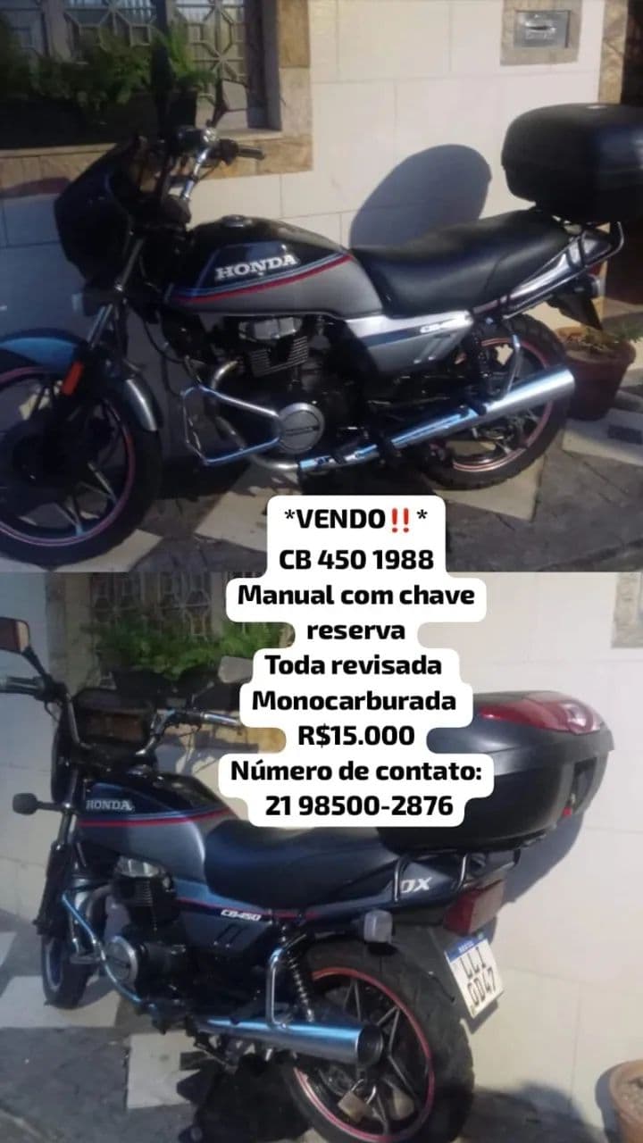 Cb 450 dx monocarburada l!!!