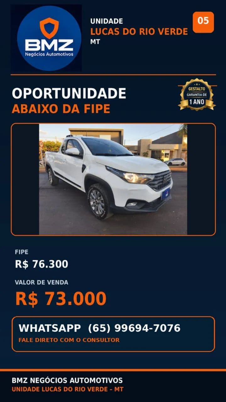 Fiat Strada Freedom 1.3 Flex 8V CS Plus 2022